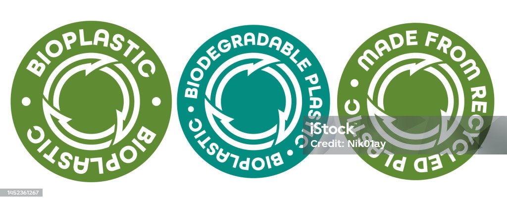 Biodegradability Sign Biodegradable And Recycled Plastic Stock Illustration - Download Image ...