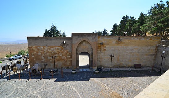 Antakya - Turkey: November 26, 2022: Habibi Neccar Mosque, the first mosque in Anatolia, the site of the event described in Surat Yasin in the Qur'an, the person described in Habibi Neccar and the Tomb of the 3 apostles of the Prophet Jesus.