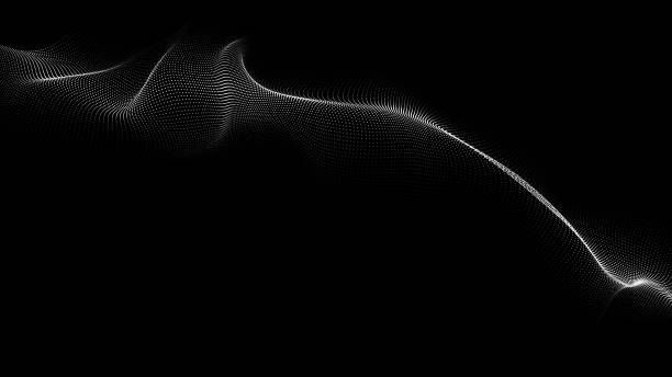 istock A moving digital 3d wave. Futuristic dark background with dynamic white particles. The concept of big data. Cyberspace. 3d rendering 1452364173