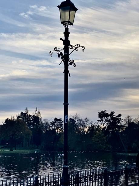 istock A twilight skyline featuring a vintage Victorian streetlight 1452367290