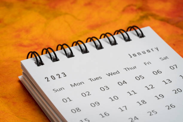 istock January 2023 - spiral desktop calendar 1452367532