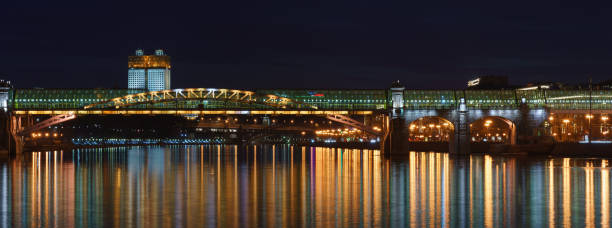 istock Moscow bright illuminated cityscape in spring night 1452377090