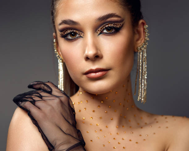 istock beauty bright eye makeup with arrows with rhinestones 1452378638