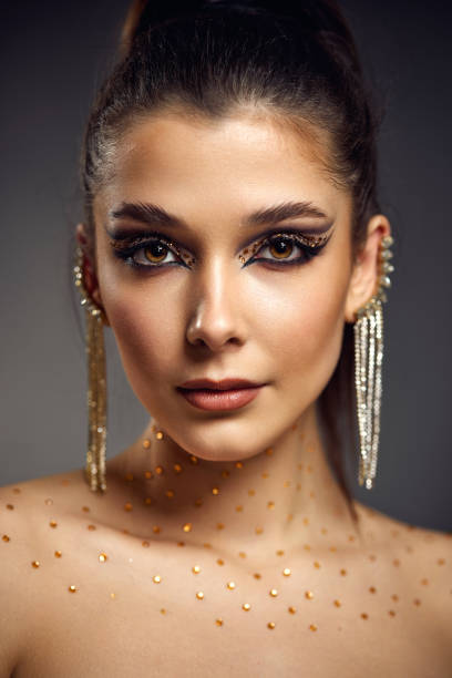 istock beauty bright eye makeup with arrows with rhinestones 1452378639