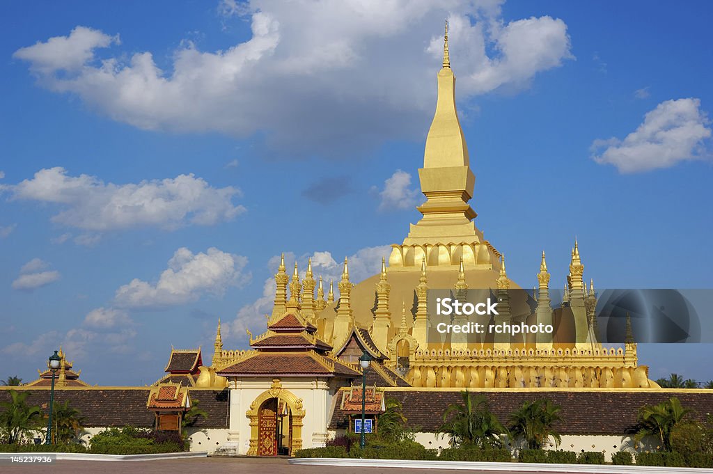 Panoramic shoot of Vientiane, capital of Laos Vientiane - Pha That Luang stupa, Laos - old city Antiquities Stock Photo