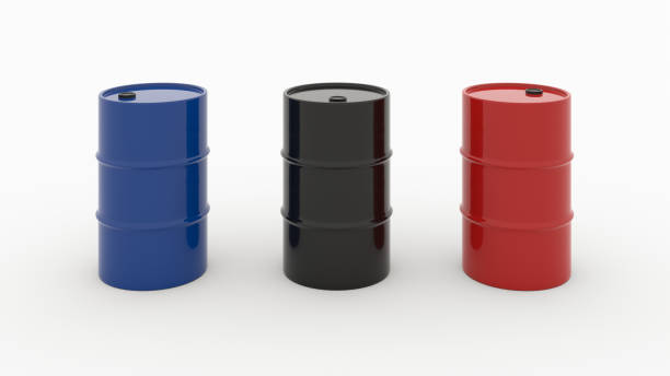 istock black blue red oil drum metal barrels on white background 3d render 1452380365