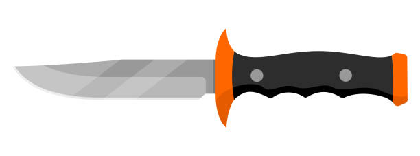 ilustrações de stock, clip art, desenhos animados e ícones de knife icon. hunting knife icon. isolated knife symbol. - 11262