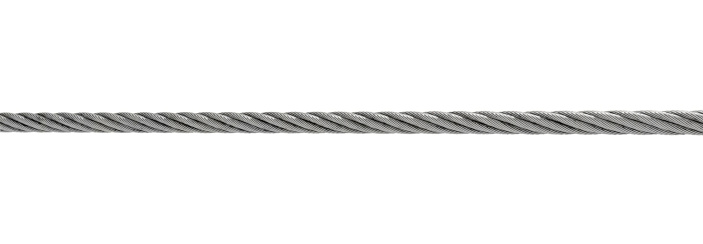 steel cable isolated on white with clipping path