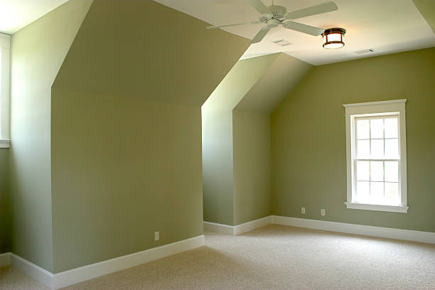empty upstairs bedroom stock photo