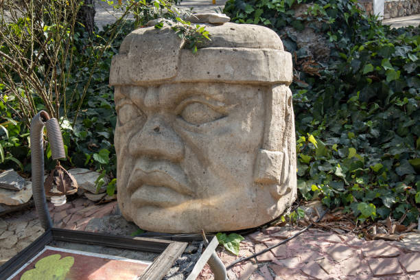 A pre-columbian statue in a forest in southern Colombia.