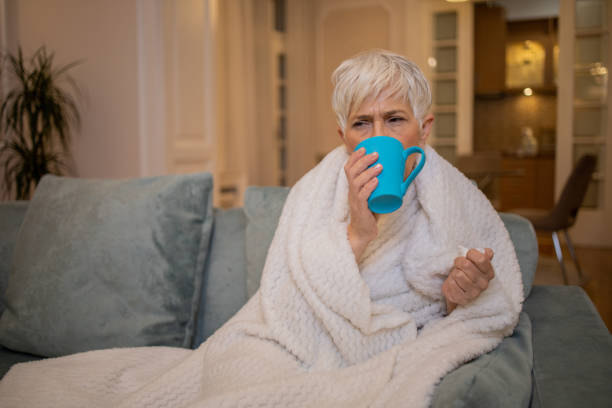 istock Senior woman having a flu 1452397928