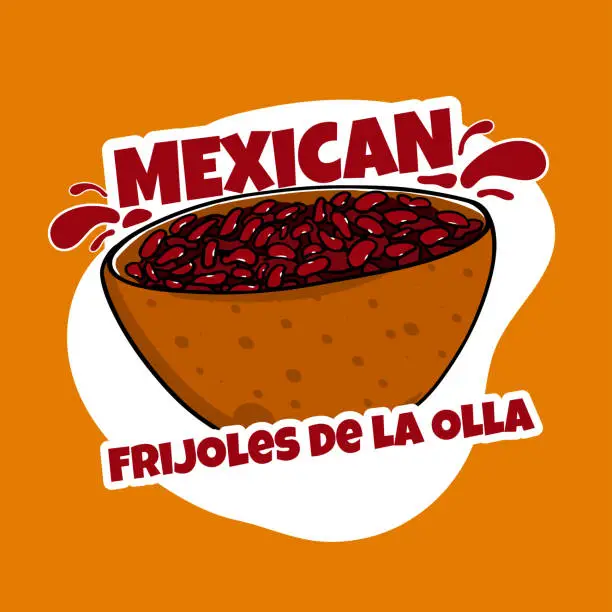 Vector illustration of Mexicanfood beans vector