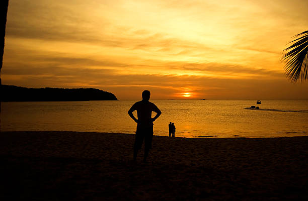 Silhouette Sunset stock photo