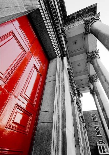 Big Red Door stock photo