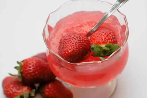 strawberry fruits and strawberry kissel