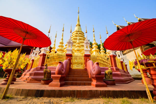 istock Ancient Golden Pagoda in Wat Phan Tao 1452416337