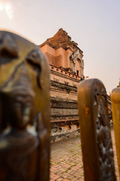 Ancient Pagoda of Wat Chedi Luang at Evening