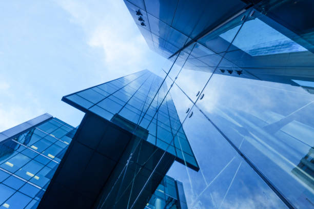 istock Business office building view from ground. 1452419049