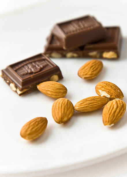 almond and chocolate stock photo