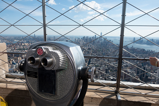 Public binoculars in Manhattan, New York. USA