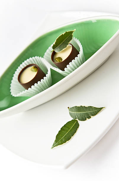 chocolate and pistachios stock photo