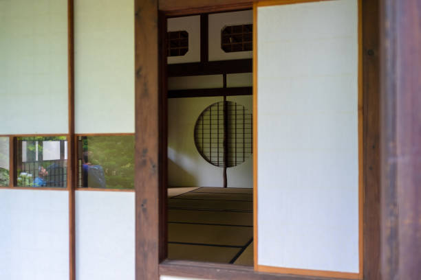 The interior of a traditional japanese house stock photo
