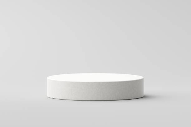istock White stone podium product 3d background display platform stage scene with blank presentation design beauty cosmetic advertising stand or empty marble pedestal and rock showcase placement concept. 1452422357