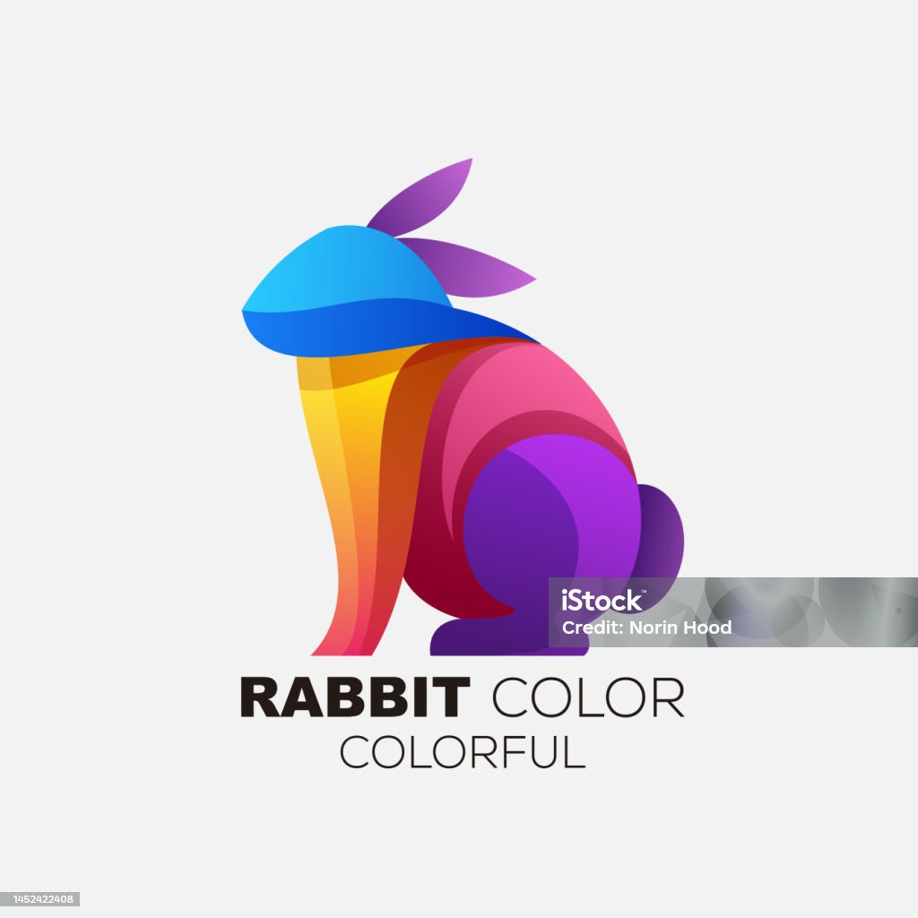 Color Rabbit Designs Rabbit Color Design Gradient Vector Color Stock Illustration - Download ...