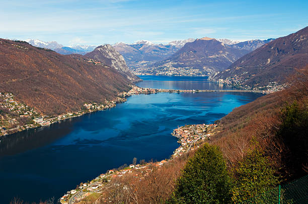 Lake Lugano stock photo