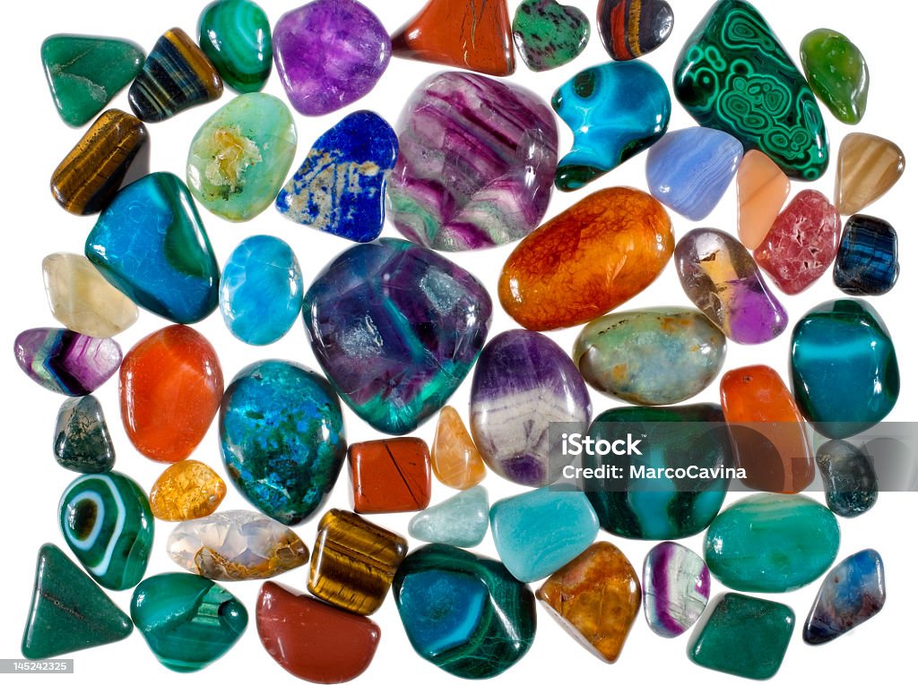 Colección de piedras preciosas pulido - Foto de stock de Lapislázuli libre de derechos