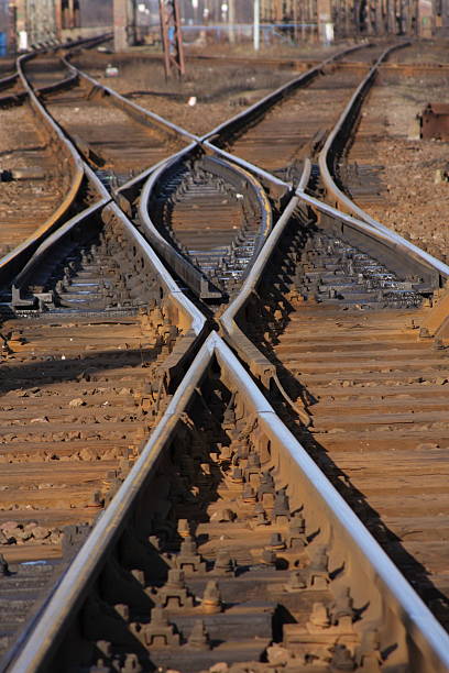 Railroad crossing stock photo