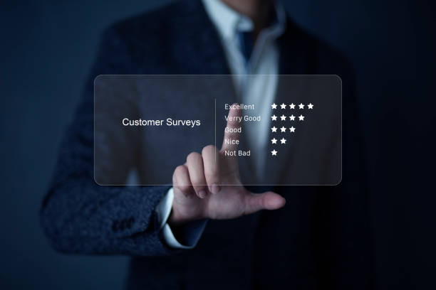 istock Customers are doing surveys Satisfaction with services. Customers write reviews of satisfaction with products or services.Consumers are answer surveys. 1452429643