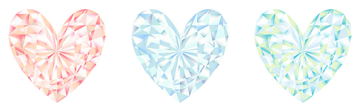 Sparkling jewel-like heart vector illustration cut