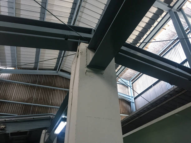 istock Industrial roof steel beam frame 1452435262