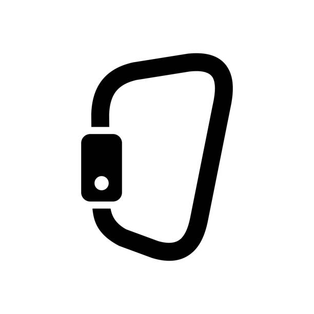 Camping carabiner simple flat icon vector illustration Camping carabiner simple flat icon vector illustration carbine stock illustrations