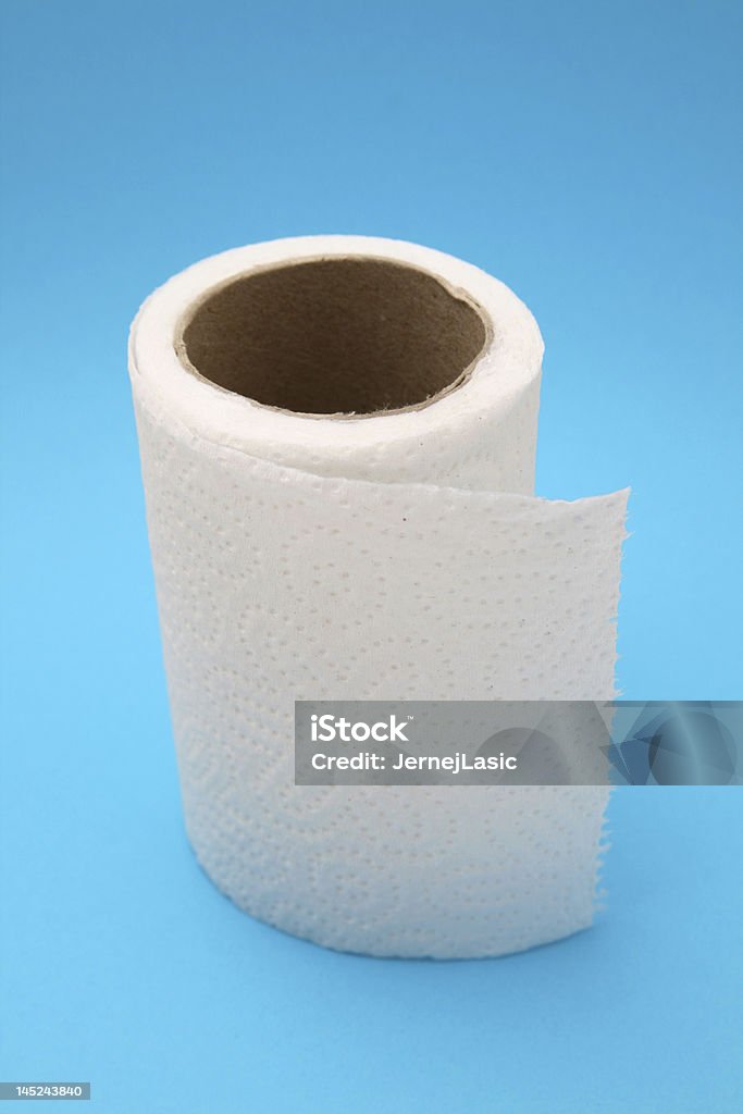 Toilet Paper Toilet paper on blue background No People Stock Photo