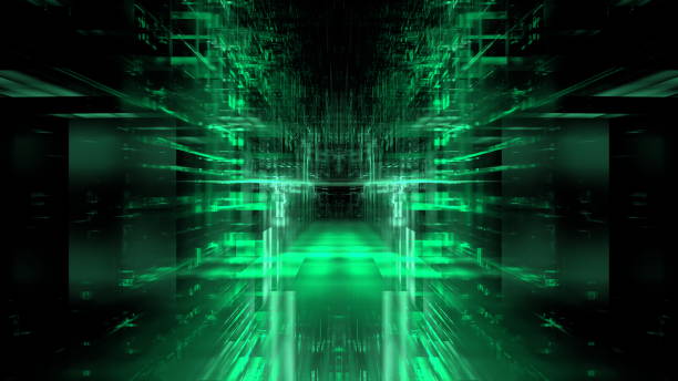 istock Abstract digital space, digital technologies, background for design. Transmission of information, data processing. 3d render 1452438991