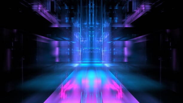 istock Abstract digital space, digital technologies, background for design. Transmission of information, data processing. 3d render 1452439010