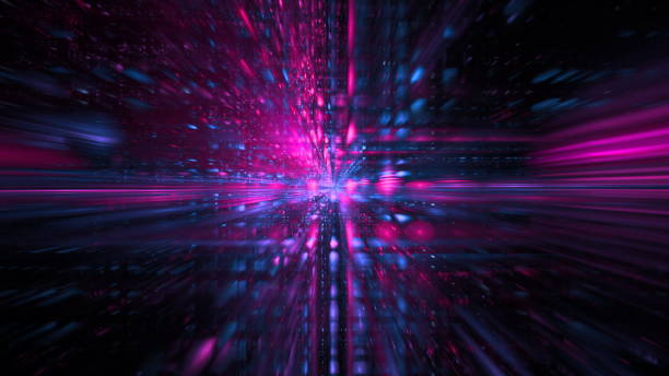 istock Abstract digital space, digital technologies, background for design. Transmission of information, data processing. 3d render 1452439106