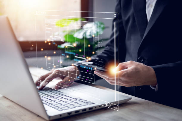 istock Analyst working or Project management with laptop, smartphone in Success startup business concept. Businessman with Data management system statistics and analytics. KPI report and Planning strategy. 1452441133