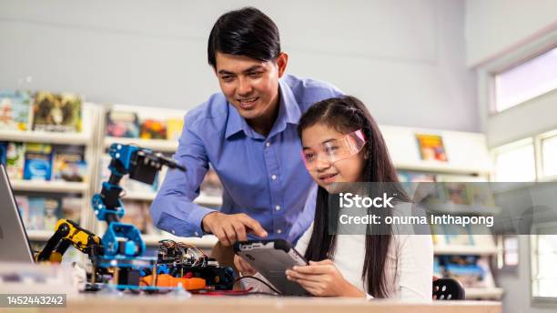Technology Science Learning Science And Technology Learning Class Student Learning With Robot ...
