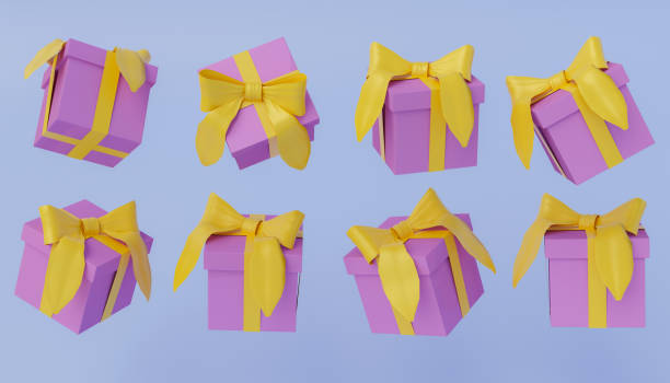 istock 3D illustration of eight gift boxes assorted directions. Perfect for Christmas 1452444847