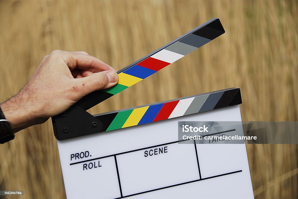 film slate with clipping path film slate with clipping path outside Activity Stock Photo