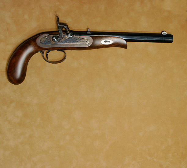 istock Black powder civil war replica pistol 145245002