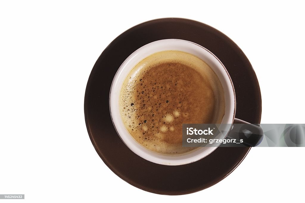 Ansicht von oben-Tasse mit Kaffee - Lizenzfrei Alkoholfreies Getränk Stock-Foto