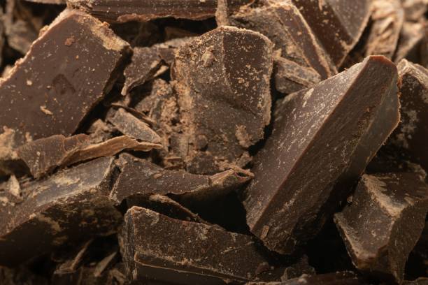 istock Closeup of chopped chocolate pieces on a stack 1452455126