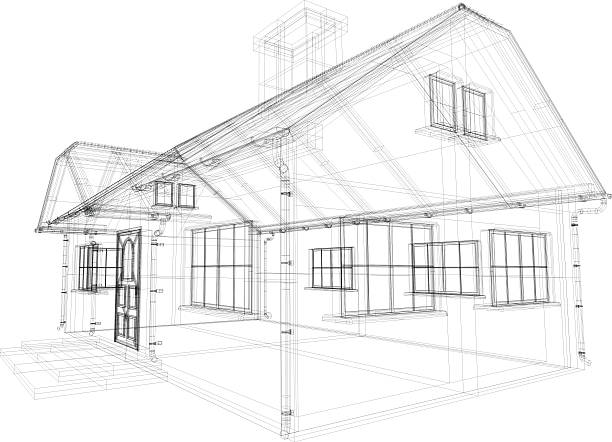 istock Drawing architectural house family 145245543