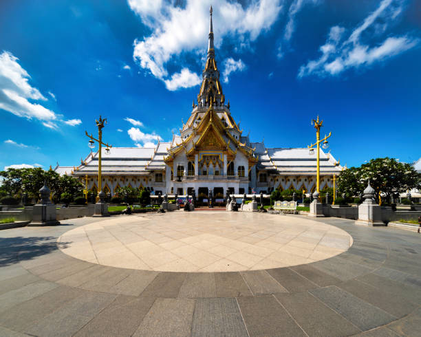 istock Chachoengsao, Thailand, August 14, 2022 : Wat Sothon Wararam Worawihan.  Centuries-old temple housing a Buddha statue reputed to have floated down the Bang Pakong river. Paranoma view. 1452462685