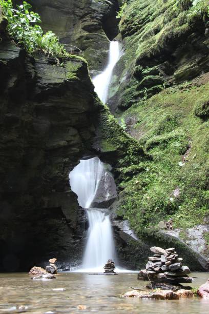 istock Vertical shot of St Nectan's Waterfall in England 1452462899