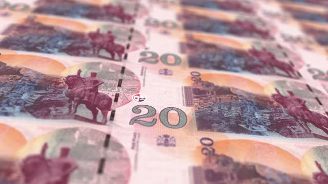 Georgia Lari Banknotes Money Stack Background Animation stock video
